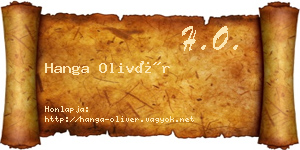 Hanga Olivér névjegykártya